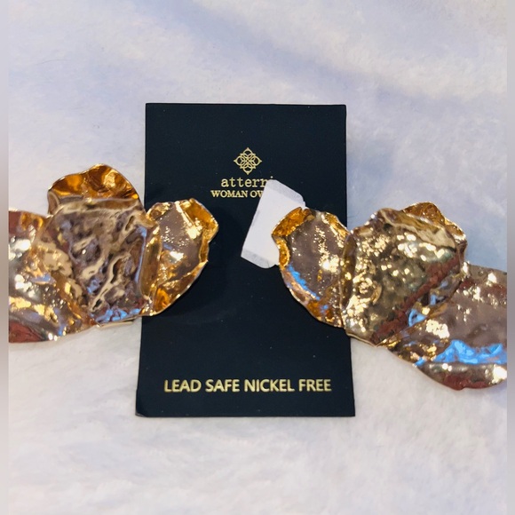 ATTERRI Gold Statement Earrings NEW! - Picture 2 of 7